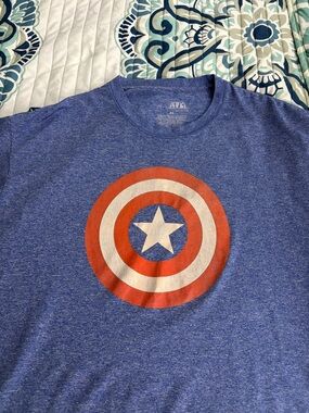 Marvel Captain America Shield Short Sleeve Tee - Blue, Red, White